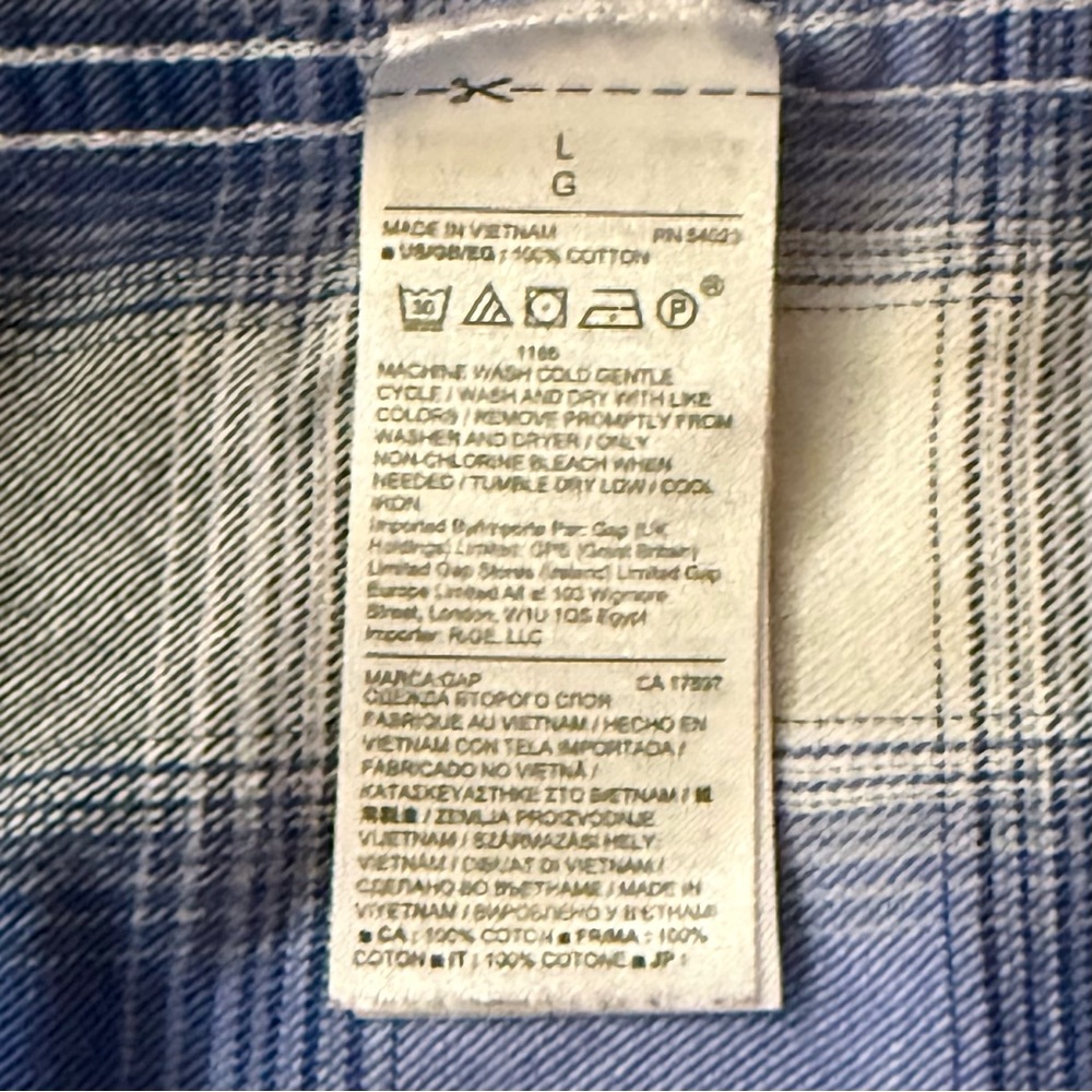 Gap Women’s Long Sleeve Button Down Soft 100% Cotton Flannel Shirt Size L - Picture 5 of 6